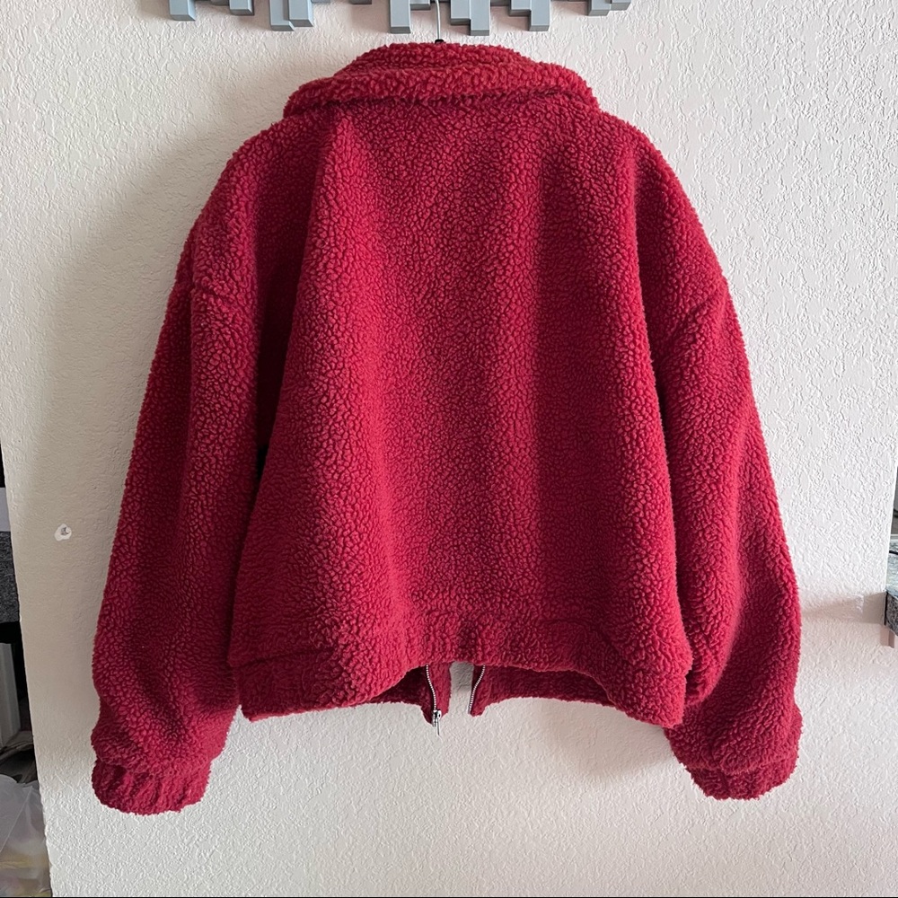 No Boundaries Rust Shearling Zip Up Jacket, Xl - image 6